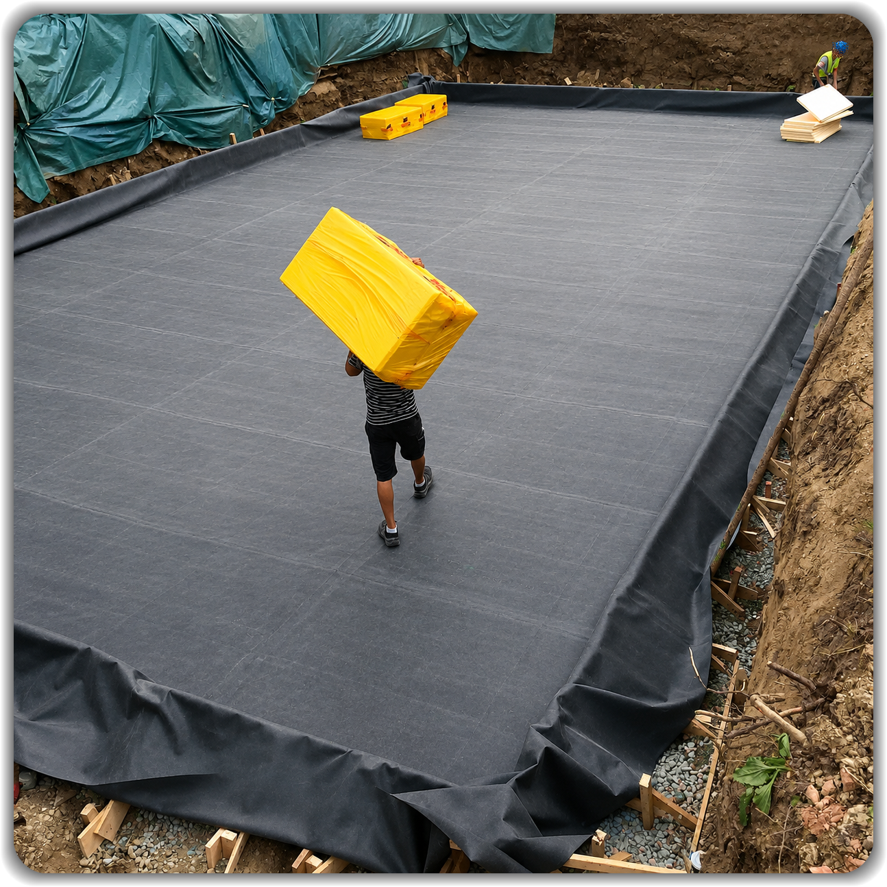Kautschukbahn Fundamentabdichtung 1,5 mm ★ EPDM Maßanfertigung